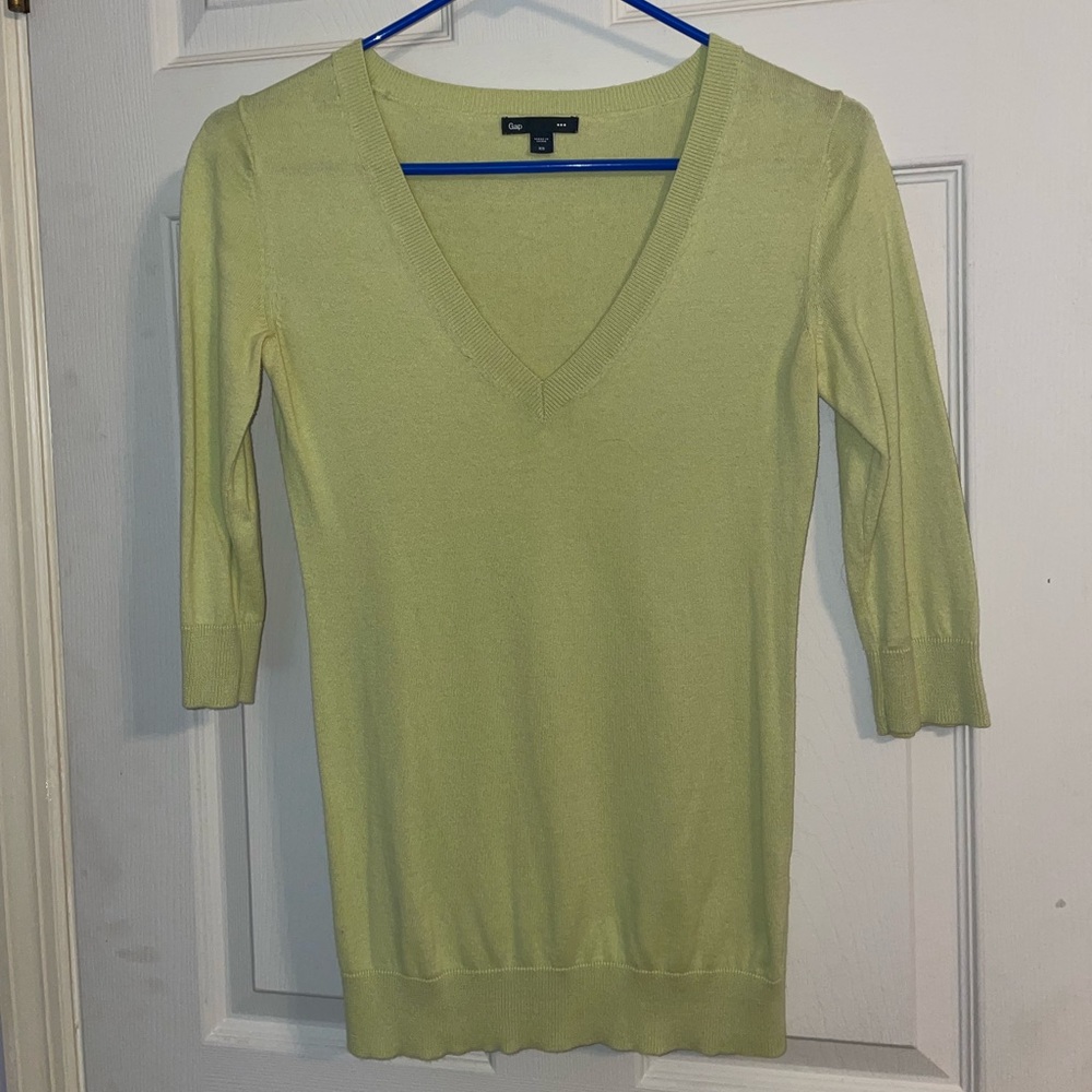 Pale Green V-neck Sweater